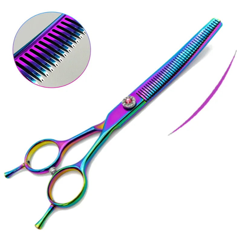 Colorful Curved Thinning Shears