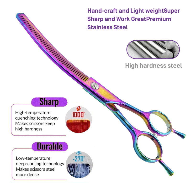 Colorful Curved Thinning Shears