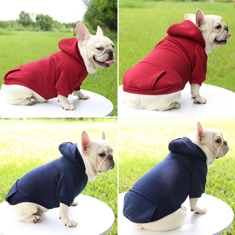 Fleece Dog Clothes - Warm Vest Hoodie