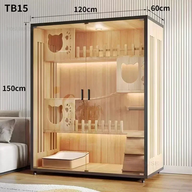 Solid Wood Cabinet Pet Cage